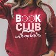 Book Club With My Besties Reading Lover Friends Read Raglan Sleeve Sweatshirt Heather Dust