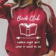 Book Club Ladies Night Fun Book Lover Raglan Sleeve Sweatshirt Heather Dust