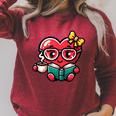Book Coffee Valentines Cute Heart Lover Women Girl Raglan Sleeve Sweatshirt Heather Dust
