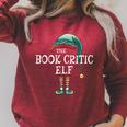 Book Critic Elf Job Christmas Raglan Sleeve Sweatshirt Heather Dust