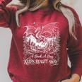 A Book A Day Keeps Reality Away Fantasy Book Lover Raglan Sleeve Sweatshirt Heather Dust