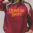 Book Don't Be Hasty Raglan Sleeve Sweatshirt Heather Dust
