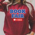 Book Fair Vibes Kids Retro Book Fair Book Lover Raglan Sleeve Sweatshirt Heather Dust