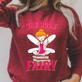 The Book Fairy Reading Teacher Librarian Men Women Raglan Sleeve Sweatshirt Heather Dust