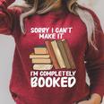 Book Fans Sorry I Can't Make It I'm Completely Booked Reader Premium Tri-Blend Raglan Sleeve Sweatshirt Heather Dust