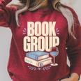 Book Group Reader Club Crew Cozy Nights Book Club Raglan Sleeve Sweatshirt Heather Dust