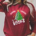 Book Lover Christmas Tree Holiday Reading Love To Read Raglan Sleeve Sweatshirt Heather Dust