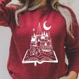 Book Lover Fantasy Fairy Tales Castle Christmas Reading Fan Raglan Sleeve Sweatshirt Heather Dust