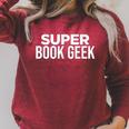 Book Lover Book Geek Super Book Geek Raglan Sleeve Sweatshirt Heather Dust