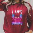 Book Lover Gym Quote I Lift So Can Carry Raglan Sleeve Sweatshirt Heather Dust