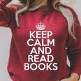 Book Lover Keep Calm And Read Books Raglan Sleeve Sweatshirt Heather Dust