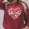 Book Lover Book Nerd Bookworm Bookish Librarian Raglan Sleeve Sweatshirt Heather Dust