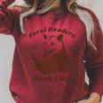 Book Lover Opossum Bookish Reader Feral Readers Book Club Raglan Sleeve Sweatshirt Heather Dust