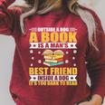 Book Lover Outside a Dog a Book Is a Man's Best Friend Raglan Sleeve Sweatshirt Heather Dust Book Lover Outside a Dog a Book Is a Man's Best Friend Raglan Sleeve Sweatshirt Heather Dust