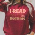 Book Lover I Read Past My Bedtime Bookworm Reader Librarian Raglan Sleeve Sweatshirt Heather Dust