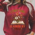 Book Lover Reader Bookish Floral Storytime Is Kinda My Thing Raglan Sleeve Sweatshirt Heather Dust