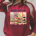 Book Lover Reading Brushstroke Books Are My Love Language Raglan Sleeve Sweatshirt Heather Dust