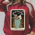 Book Lover Reading Trash Readers Book Club Tarot Card Raglan Sleeve Sweatshirt Heather Dust