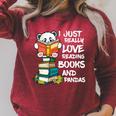 Book Lover Shirt Kids Panda Lover Book Reading Raglan Sleeve Sweatshirt Heather Dust
