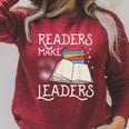 Book Lovers Librarians Avid Readers Make Leaders Bookworms Raglan Sleeve Sweatshirt Heather Dust