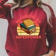 Book Lovers Reading Is My Superpower Avid Readers Bookworms Raglan Sleeve Sweatshirt Heather Dust