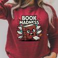 Book Madness Reading Lover School Humor Raglan Sleeve Sweatshirt Heather Dust