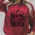 Book Nerd Books Reading Bookworm Bibliophile Raglan Sleeve Sweatshirt Heather Dust