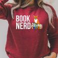 Book Nerd Book Lover Raglan Sleeve Sweatshirt Heather Dust