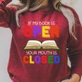 If My Book Is Open Your Mouth Is Closed Reading Books Performance Raglan Sleeve Sweatshirt Heather Dust If My Book Is Open Your Mouth Is Closed Reading Books Performance Raglan Sleeve Sweatshirt Heather Dust