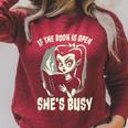 If The Book Is Open She's Busy Witch Goth Girl Loves To Read Raglan Sleeve Sweatshirt Heather Dust