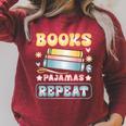 Book And Pajama Books Pajamas Repeat Librarian Raglan Sleeve Sweatshirt Heather Dust Book And Pajama Books Pajamas Repeat Librarian Raglan Sleeve Sweatshirt Heather Dust