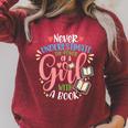 Book Reader Reading Literature Bookworm Idea Never Underestimate The Power Of A Girl With A Book Women's Short Sleeve Cotton 60 Polyester 40 Classic Fit Crew Neck Small Raglan Sleeve Sweatshirt Heather Dust