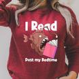 Book Reading Anglerfish I Read Past My Bed Time Librarian Raglan Sleeve Sweatshirt Heather Dust