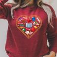 Book Reading Bookworm Reader Literature Heart Raglan Sleeve Sweatshirt Heather Dust