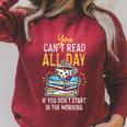 Book Reading You Can't Read All Day Raglan Sleeve Sweatshirt Heather Dust