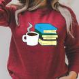 Book Reading And Coffee Books And Coffee Raglan Sleeve Sweatshirt Heather Dust