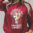 Book Reading Is My Favorite Sport Book Lover T-Shirt Raglan Sleeve Sweatshirt Heather Dust