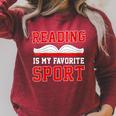 Book Reading Reading Is My Favorite Sport Raglan Sleeve Sweatshirt Heather Dust