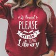 Book Reading If Found Please Return To The Library Raglan Sleeve Sweatshirt Heather Dust