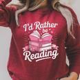 Book Reading I'd Rather Be Reading Raglan Sleeve Sweatshirt Heather Dust Book Reading I'd Rather Be Reading Raglan Sleeve Sweatshirt Heather Dust