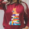 Book Reading Kangaroo Tea Coffee Kawaii Bookworm Raglan Sleeve Sweatshirt Heather Dust