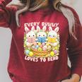 Book Reading Lover Easter Bookish Every Bunny Loves To Read Raglan Sleeve Sweatshirt Heather Dust