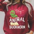 Book Reading My Spirit Animal Is A Bookworm Raglan Sleeve Sweatshirt Heather Dust