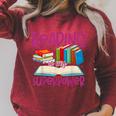 Book Reading Reading Is My Superpower Raglan Sleeve Sweatshirt Heather Dust