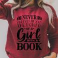 Book Reading Graphic Women Girls Book Lovers Librarian Raglan Sleeve Sweatshirt Heather Dust