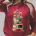 Book Stack With Flowers Reading Lover Bookish Raglan Sleeve Sweatshirt Heather Dust Book Stack With Flowers Reading Lover Bookish Raglan Sleeve Sweatshirt Heather Dust