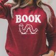 Book Worm Visual Pun Vintage Reading Lover Raglan Sleeve Sweatshirt Heather Dust
