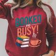 Booked And Busy Cool Coffee Reading Relaxing Books Raglan Sleeve Sweatshirt Heather Dust Booked And Busy Cool Coffee Reading Relaxing Books Raglan Sleeve Sweatshirt Heather Dust