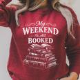 My Weekend Is All Booked Classic Vintage Book Lovers Raglan Sleeve Sweatshirt Heather Dust