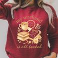My Weekend Is All Booked Cozy Book Lover Reading Raglan Sleeve Sweatshirt Heather Dust